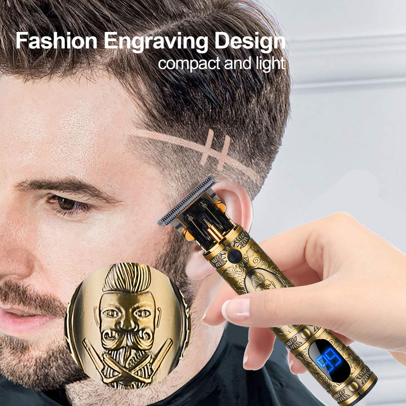 Suttik New Ornate Gold Hair Trimmer Clippers Cordless Knight Edgers Clippers