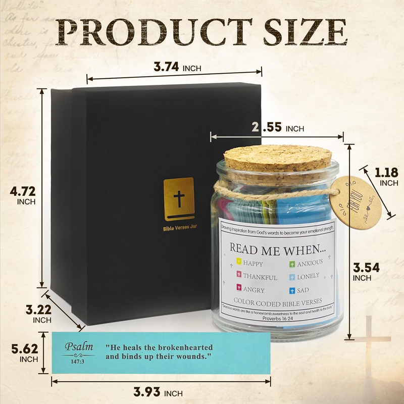 Christian Gifts for Women Men, Bible Verse Jar for Motivational Inspirational Gi