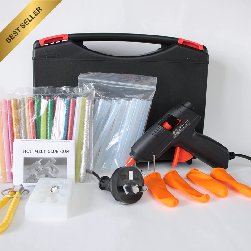 20W High Temp Hot Melt Glue Gun Kit with 60Pcs Glue Sticks(4.0'' X 0.27
