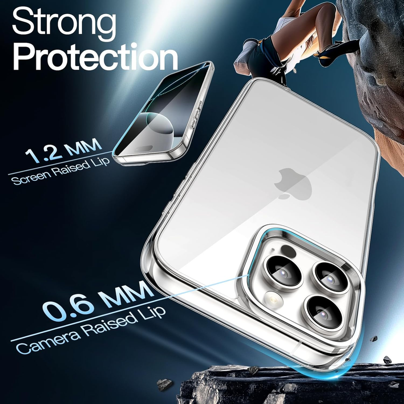 Case for iPhone 16 Pro 6.3-Inch, Non-Yellowing Shockproof Phone Bumper Cover, An