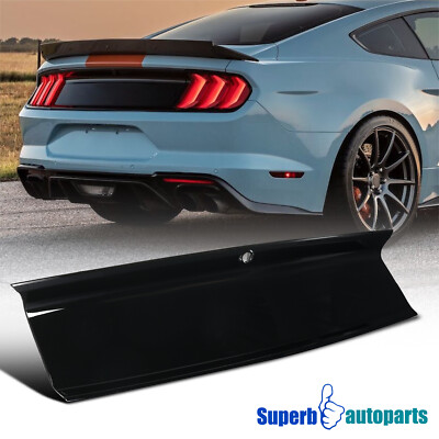 Fits 2015-2022 Mustang Glossy Black ABS Plastic Rear Trunk Decklid Panel Trim