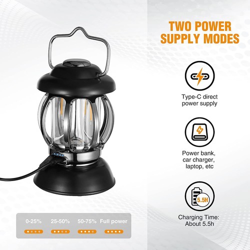 EverBrite Camping Lantern Rechargeable 4400mAh Battery 3Light Modes Multi-Color