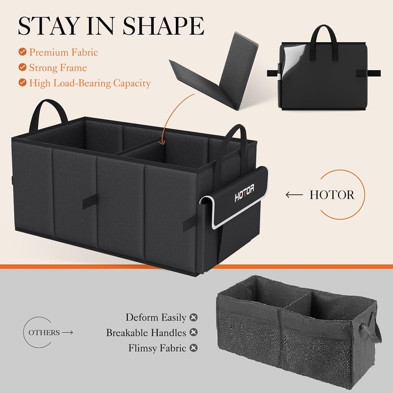 Car Organizer, Foldable Trunk Organizer for SUV, Sedan & Van, Car Organization w