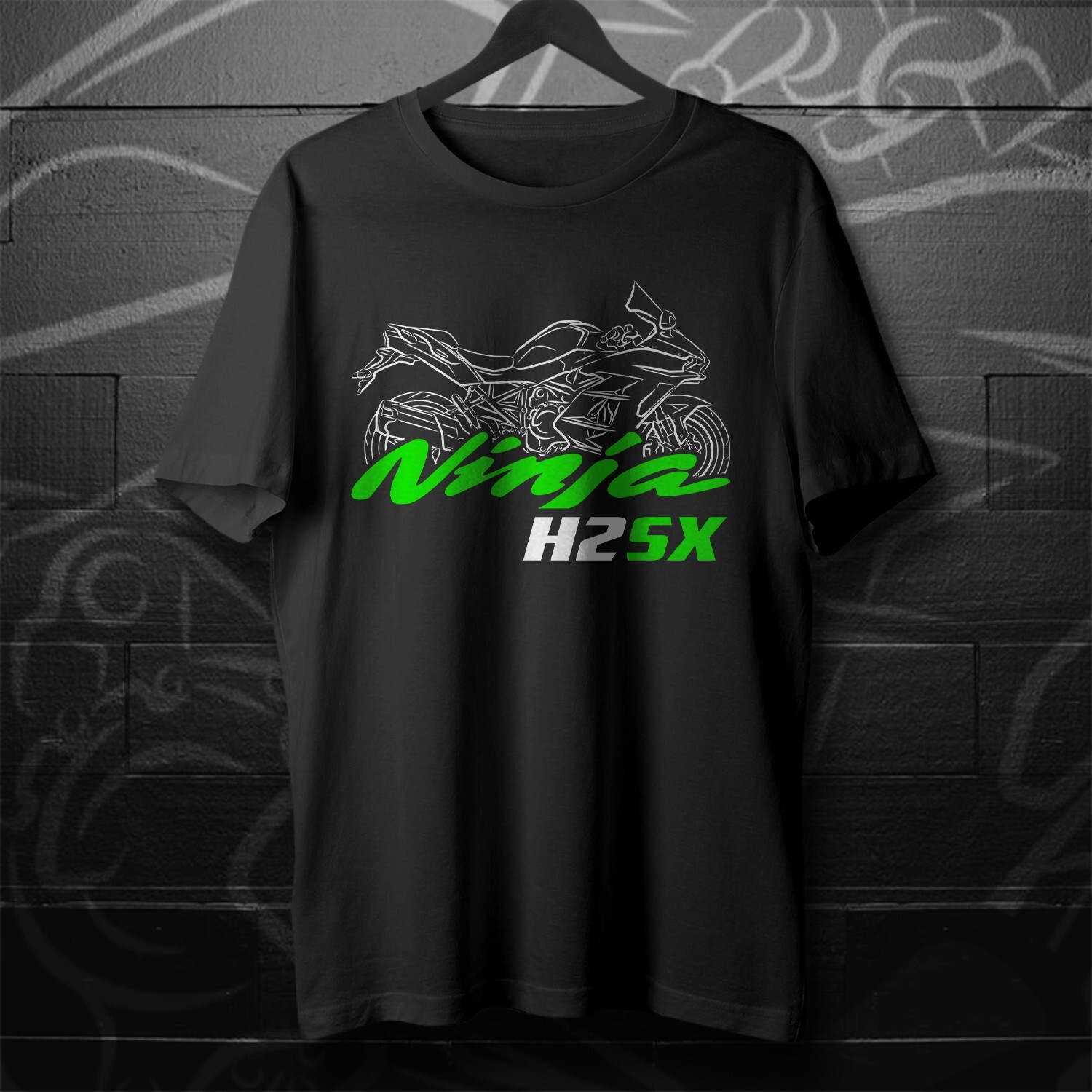 KAWASAKI FRONTALE BADHOP シャツ 2XL Kawasaki Ninja H2 SX 2018-2025 - Motorcycle T-Shirt for
