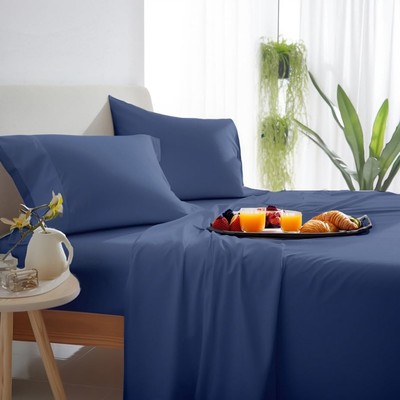 Haus and Kinder King Size Sheets Set, 400 Thread Count Cotton Sheets with Sat...