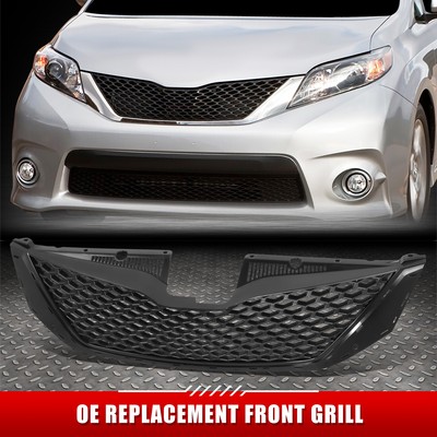 Для 11-17 Toyota Sienna SE в стиле OE Черная передняя решетка Mldg с эмблемой