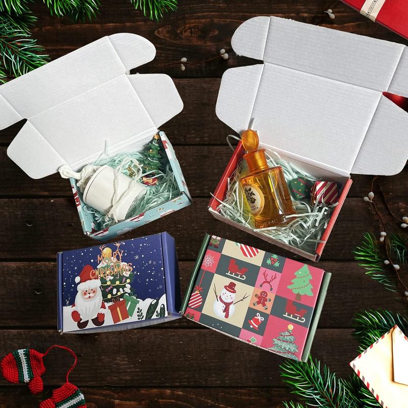 20 Pack 6X4X2 Inch Small Shipping Boxes Christmas Gift Box with Lid, Thick Recyc