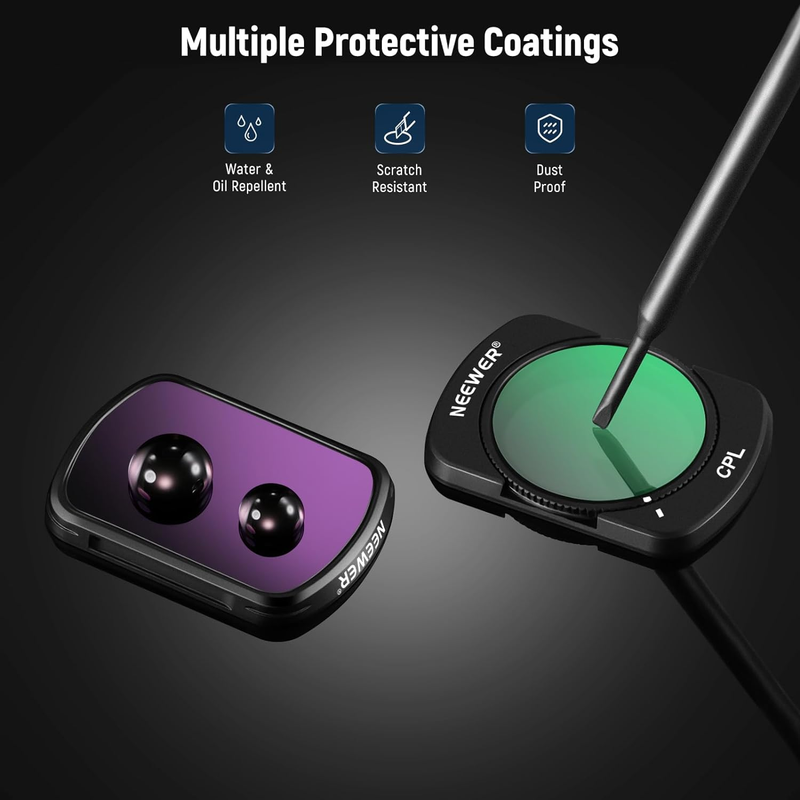 HD CPL ND16 ND64 ND256 Filter Kit Compatible with DJI OSMO Pocket 3 Creator Comb