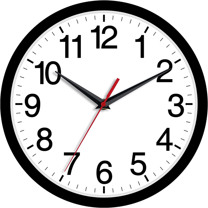 Wall Clock, Modern 10 Inch Battery Operated Wall Clocks Easy to Read, Silent Non