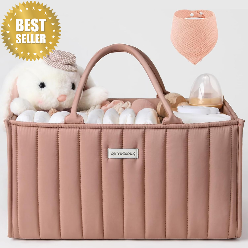Diaper Caddy Organizer - Large Nappy Caddy Organizer for Baby Nursery, Car Stora
