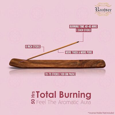 Raajsee Japanese Rose Incense Sticks 100 Gm Pack-100% Pure Organic Natural Hand