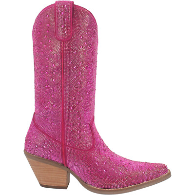 Pre-owned Dingo Womens Silver Dollar Fuchsia Leather Fashion Boots