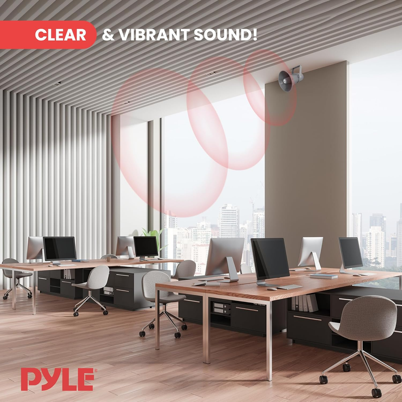 Indoor Outdoor PA Horn Speaker - 9.7 Inch 20-Watt Power Compact Loud Sound Me...