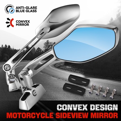 Хромированная крышка боковых зеркал заднего вида мотоцикла неправильной формы с 2 болтами для спортивного велосипеда