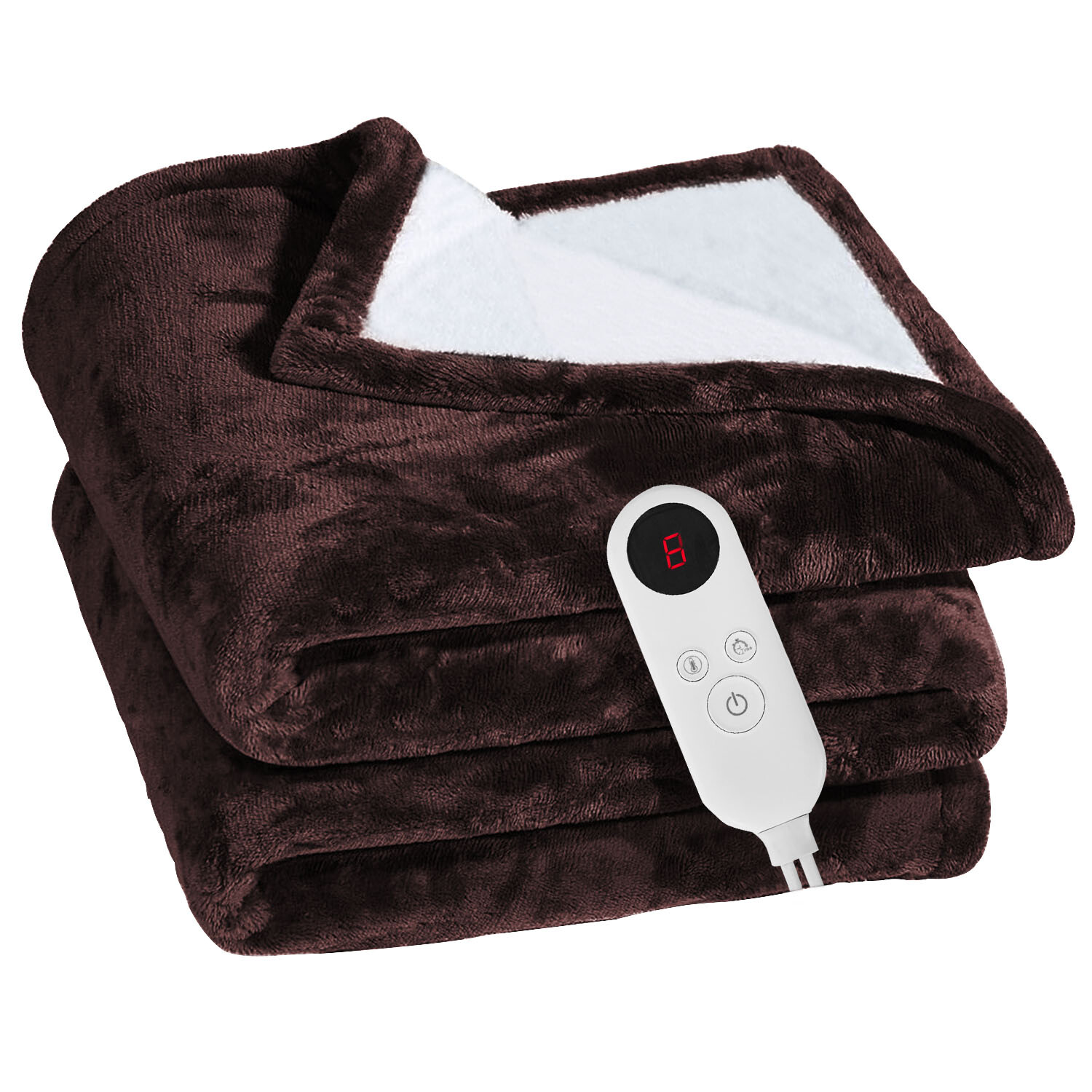 Electric Heated Plush Throw Blanket Machine Washable 50