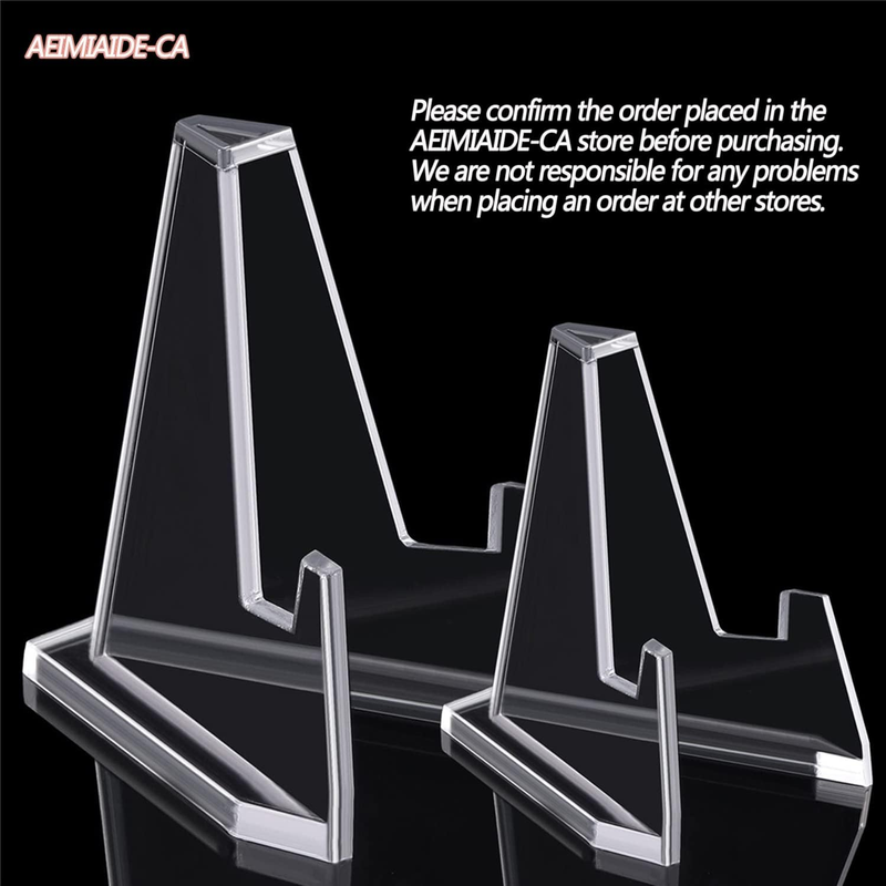 30 Pack Mini Clear Acrylic Easel Stands Card Stands for Display Coin Display Eas