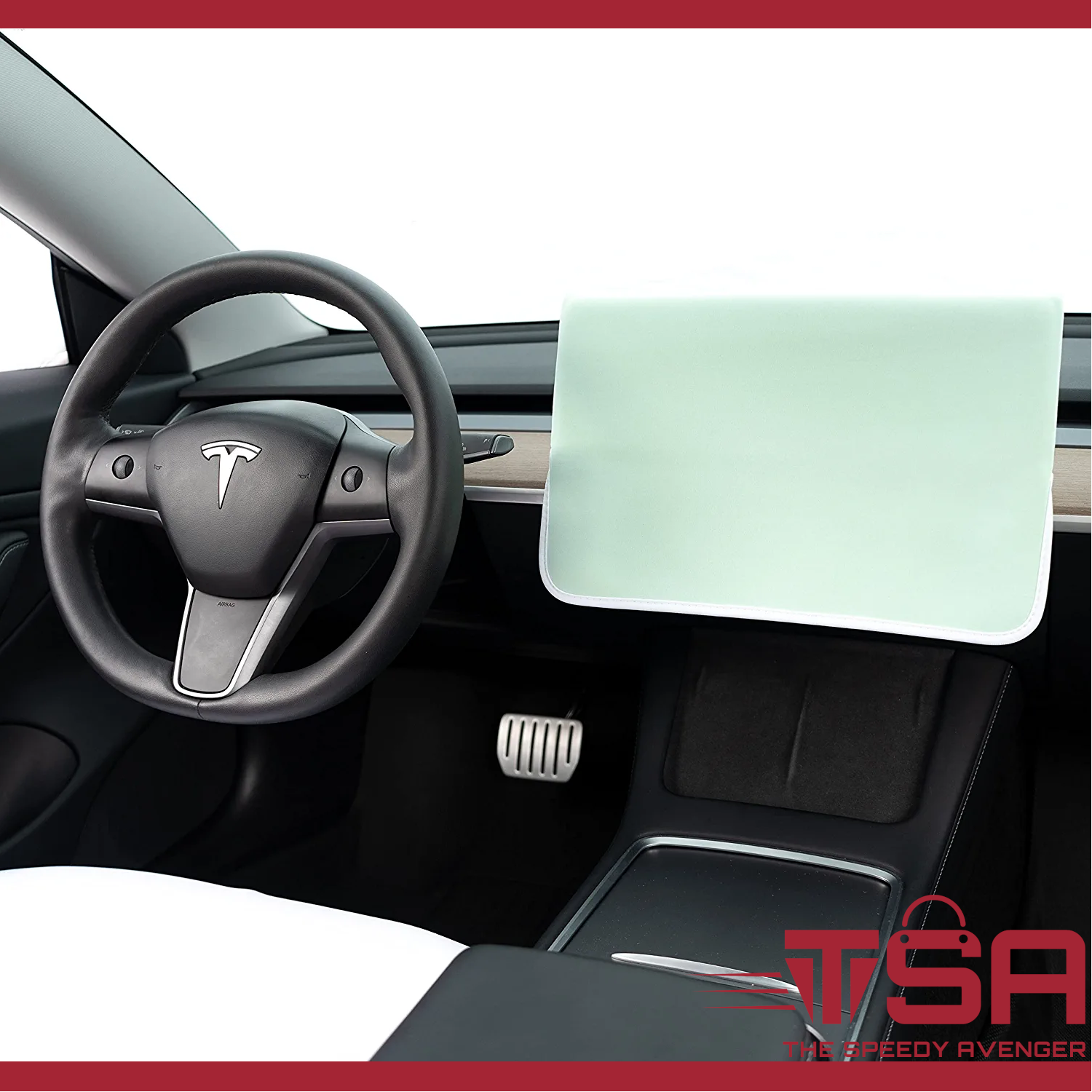 Tesla Model 3 Microfiber Screen Protector Cover - TEAL Cleans Screen Smudges