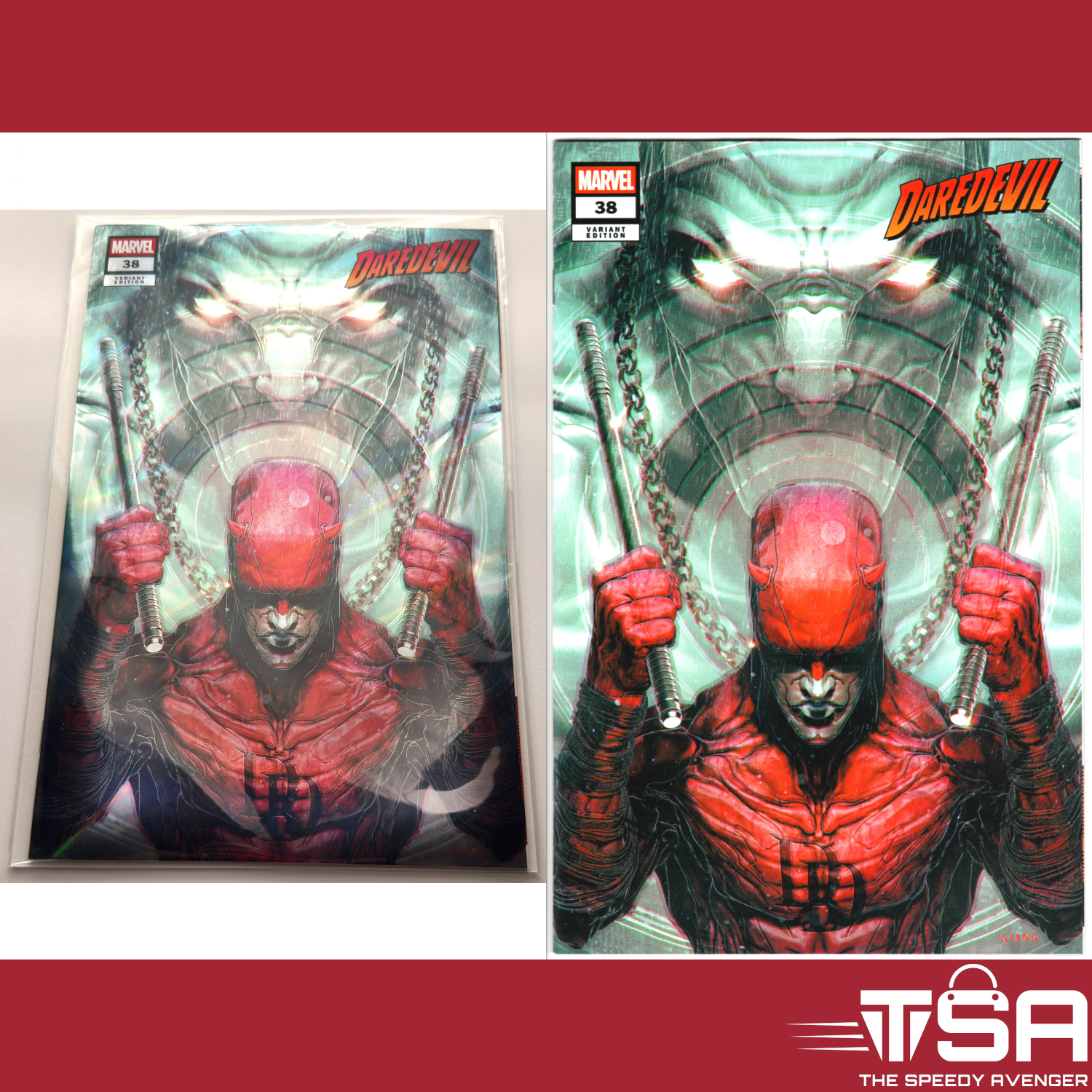 2pk DAREDEVIL #38 (Vol 2) John Giang Whatnot Pack Prism Foil + Trade Variants