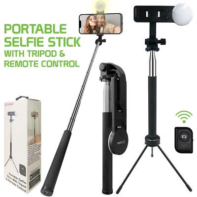Wireless Selfie Stick with Remote, & Tripod Base (Wireless Remote Shutter)