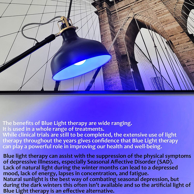 Deep Cobalt Blue Light Color A19 Led Bulbs For Porch And Bedroom 7w 60w Equival