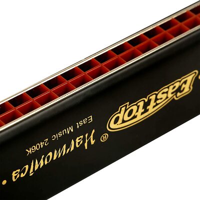 EASTTOP Tremolo Harmonica Key of C 24 Holes Tremolo Mouth Organ Harmonica Gift