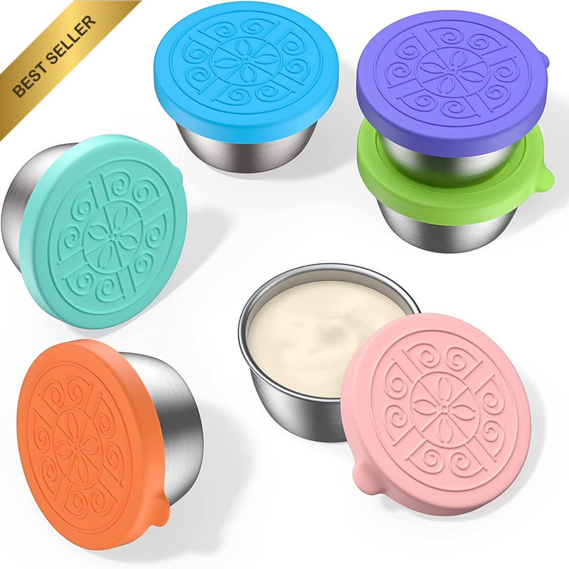 6 PCS Salad Dressing Container, 1.7 Oz Small Condiment Containers with Lids, Sta