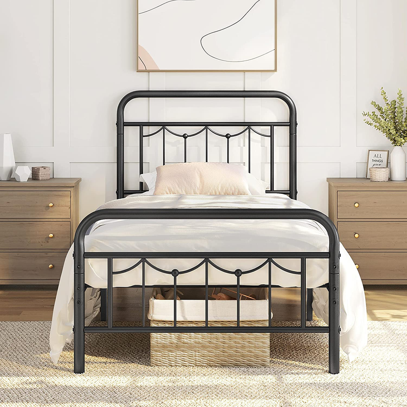 With Vintage Headboard And Footboard, Farmhouse Metal