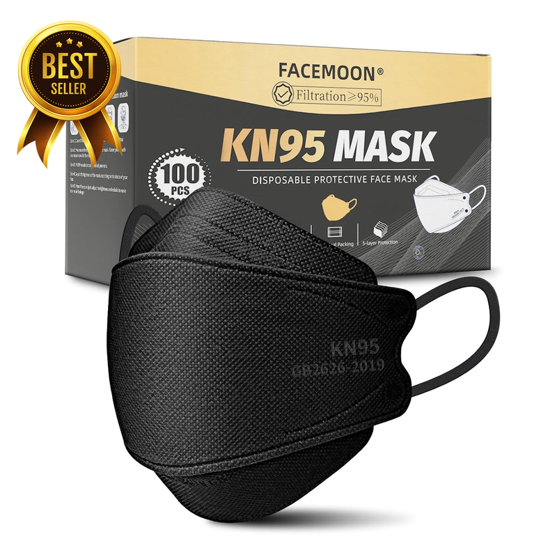 100-Pack Individually Wrapped 5-Layer KN95 Adult Face Masks
