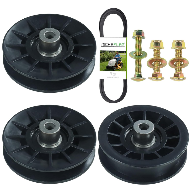 2 Pack Idler Pulley Kit for Husqvarna YTH24V48 YTH24K48 YTH2348 YTH21K46