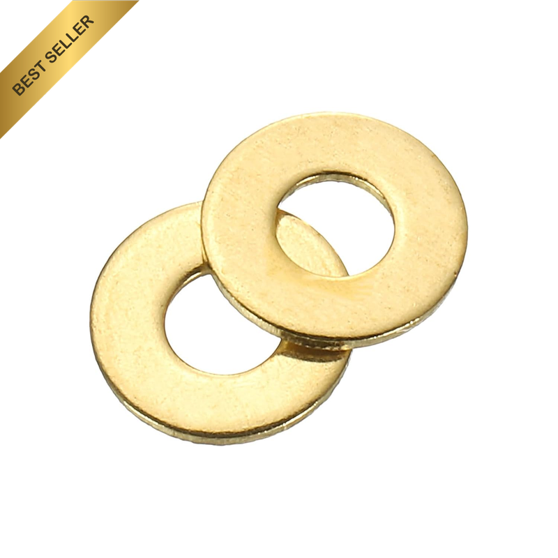 M2 Flat Washer, 240 Pcs Brass Ring Flat Washers 5Mm OD 0.4Mm Thick Metal Sealing