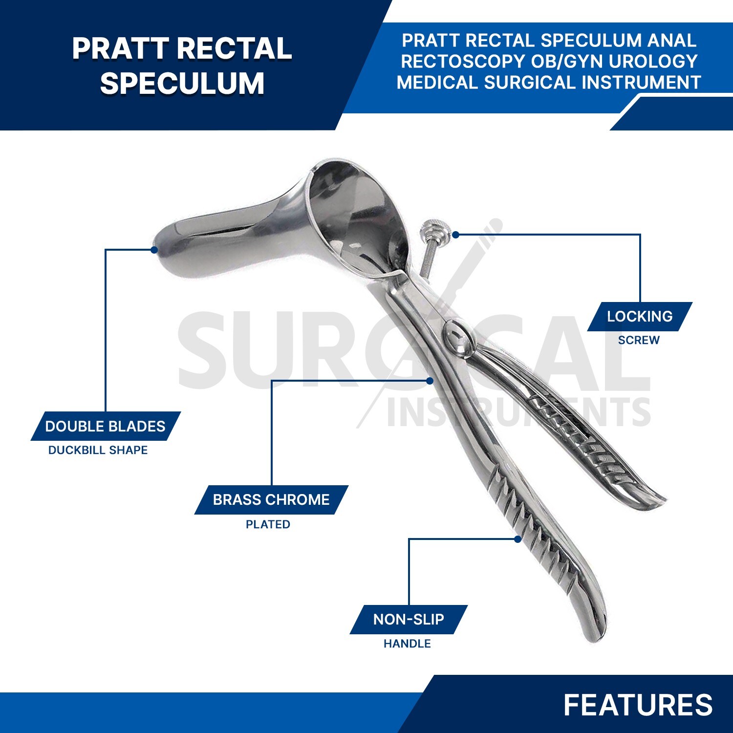 Pratt Rectal Speculum OB/GYN UroIogy Surgical Medical Anal Instruments