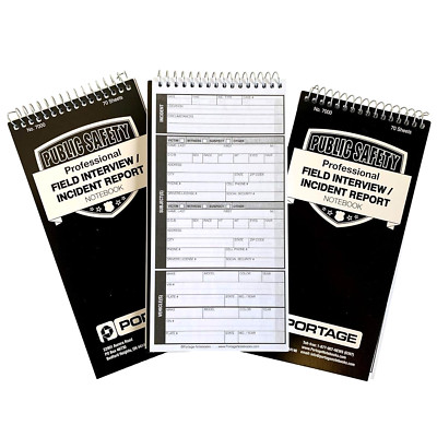 Portage Public Safety Professional Field Interview/Incident Report Notebook (3)