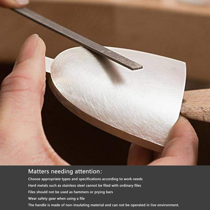 6 pcs Mini Needle File Set Rubber Grips Warding, Square, Triangular, Round, and 