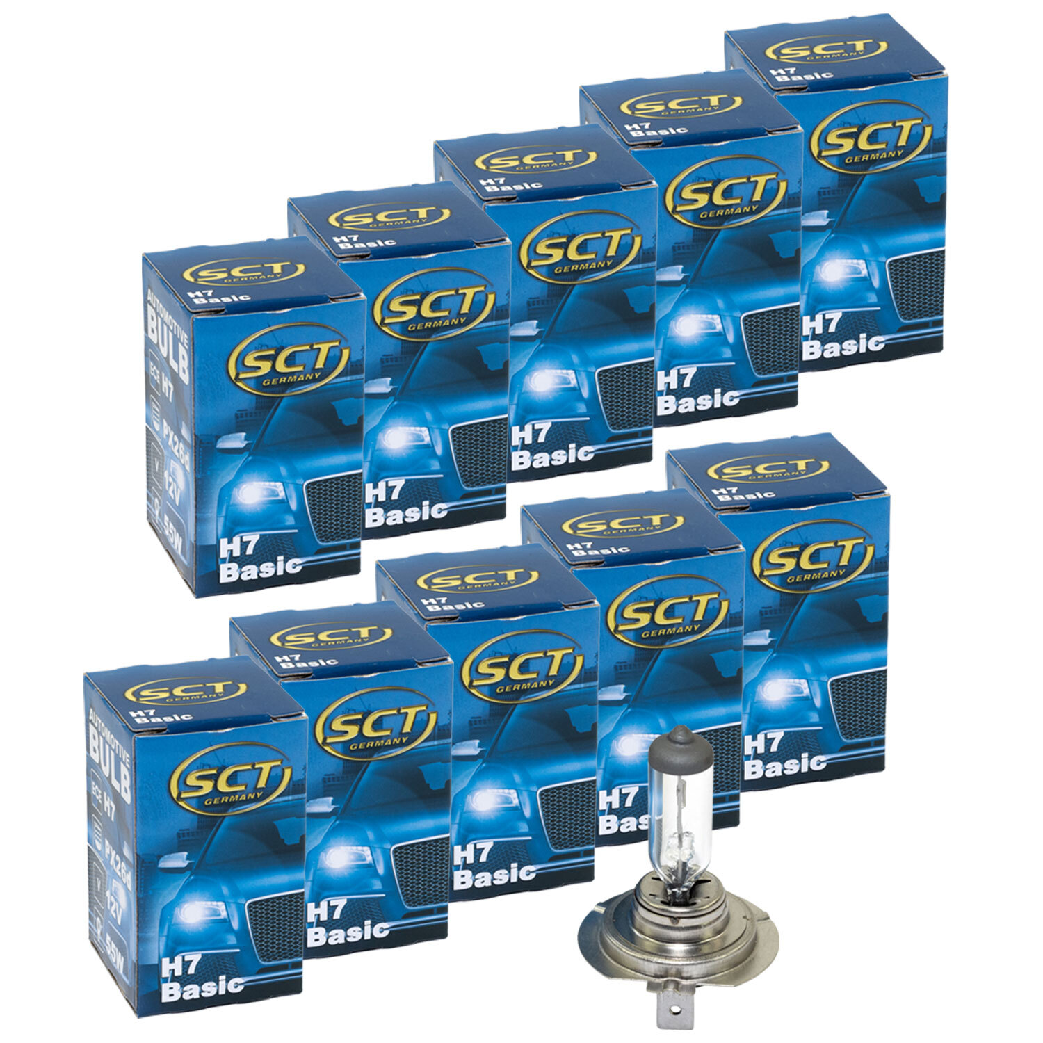 10x Glühbirne H7 Basic 12V für Alfa Audi BMW Chrysler Ford Honda Hyundai Mazda