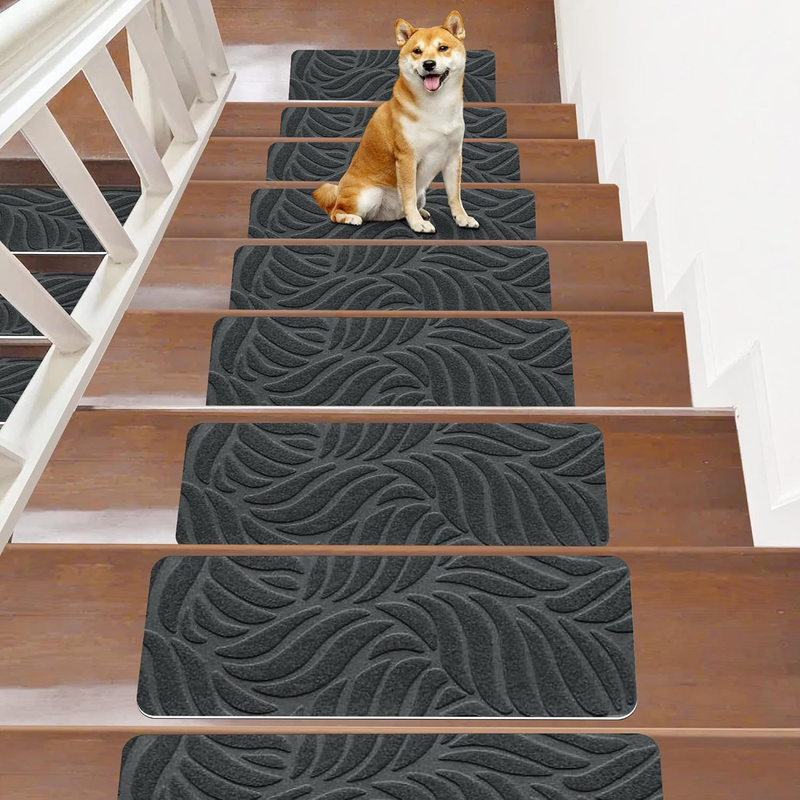 Non-Slip Stair Treads Carpet for Wooden Steps(15 Pack), 21.6 x 7.4IN Self-Adhesi