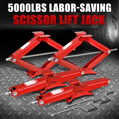 [4шт] 2,5-тонный ножничный домкрат для выравнивания стабилизатора прицепа RV с рукояткой красного цвета