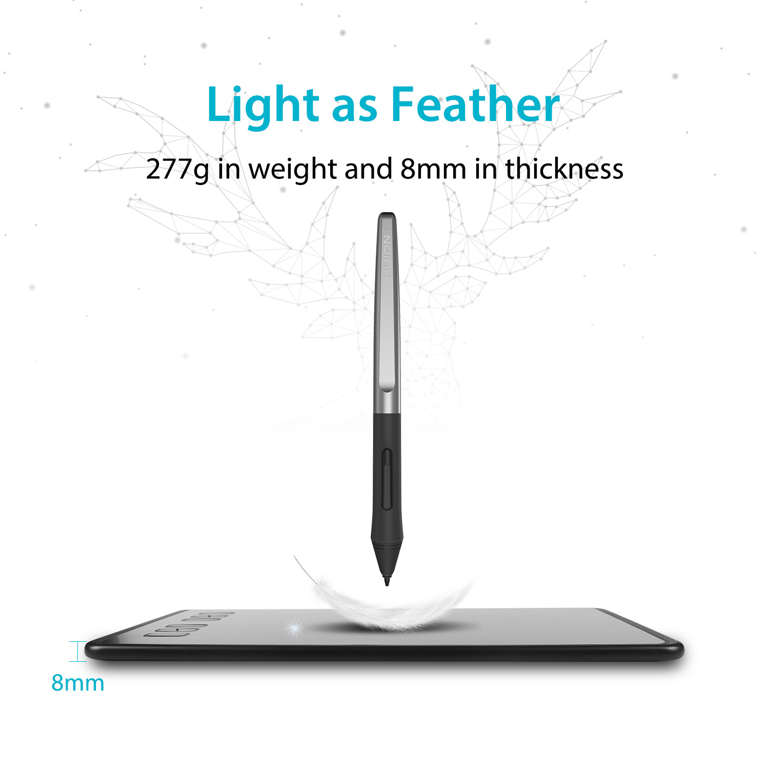 Buy 1，Get 1 Free!  Huion H640P Graphics drawing Tablet Battery free Stylus Pen