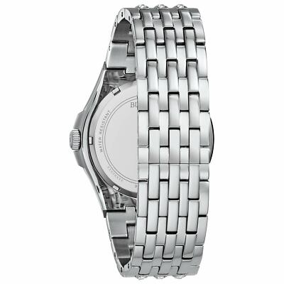 Pre-owned Bulova Phantom Quartz Swarovski Crystal Silver Pave Dial Men's Watch 96a236 -new In Silver Tone
