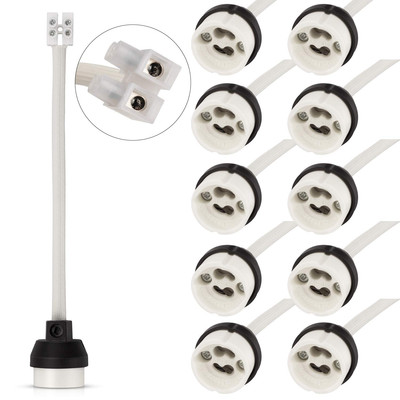 GU10 Ceramic Socket Lamp Holder, 15CM Long Wire Bulb Holder for GU10 Spotlight B