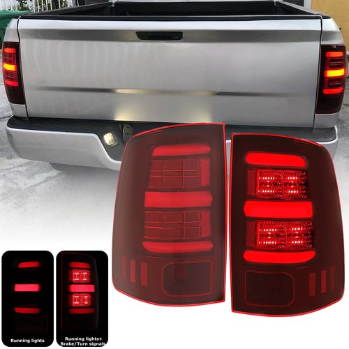 Для 2009-2018 Dodge Ram 1500 2500 3500 светодиодных полосовых стоп-сигналов Черный, Задних фонарей Красный