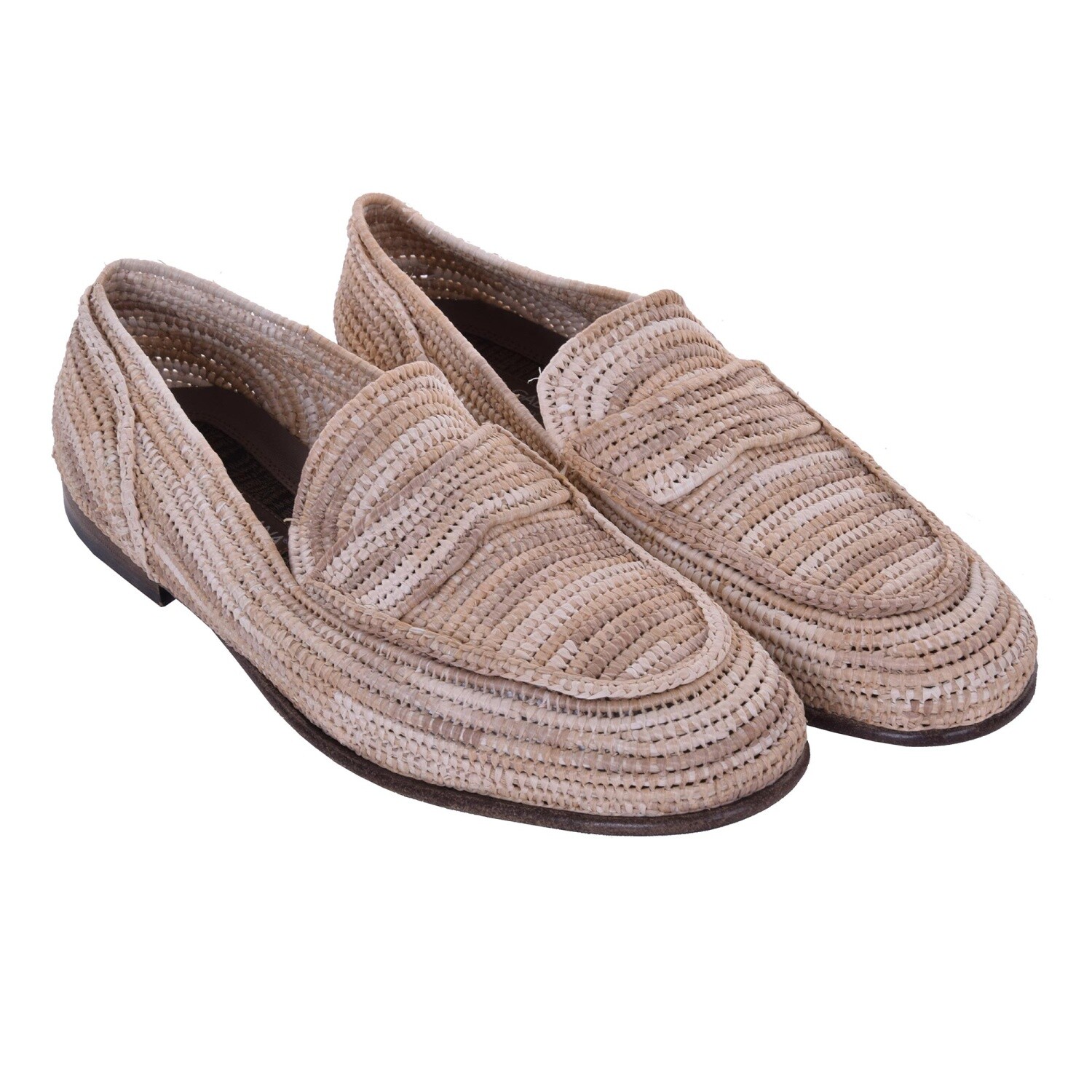 DOLCE & GABBANA Соломенные мокасины из рафии, туфли AMALFI Beige 08055