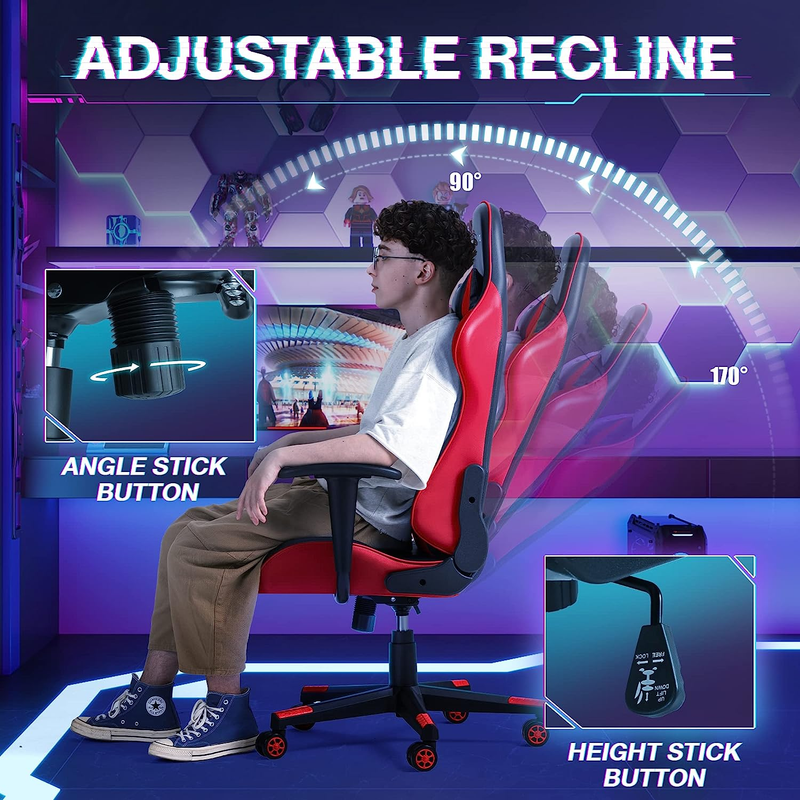 Ergonomic Gaming Chair Racing Style Adjustable Height High Back PC Computer Chai