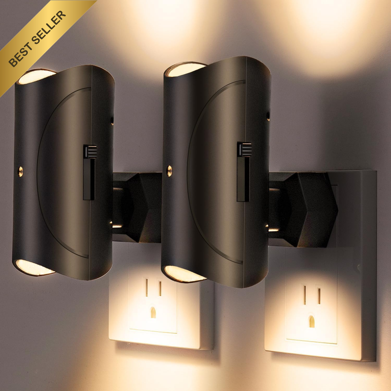 Night Light 2 Pack Plug In LED Dusk to Dawn Sensor Adjustable Brightness