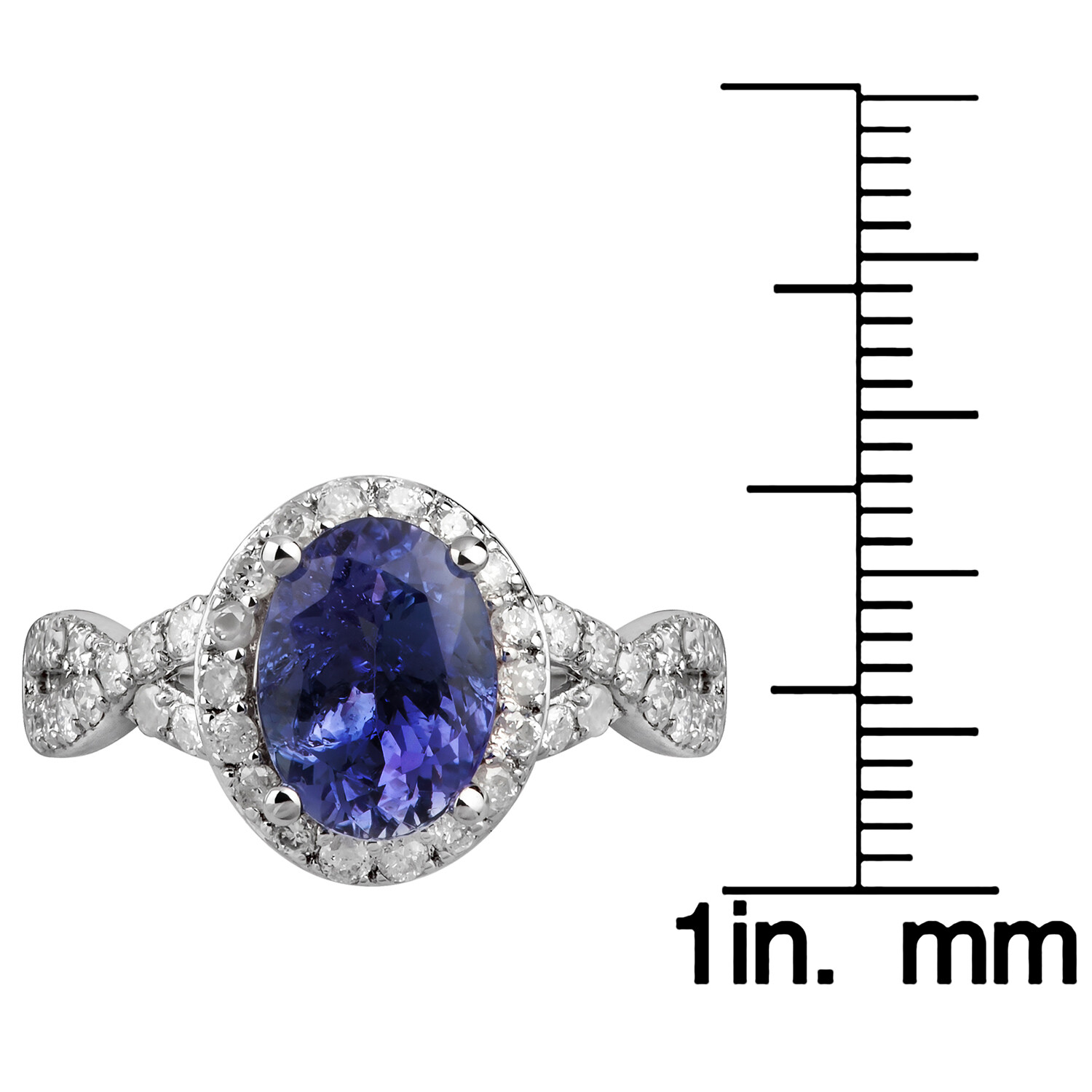 Pre-owned Tiffany & Co 14k White Gold 1.75 Carat Tw Genuine Tanzanite And Diamond Halo Ring In G-h