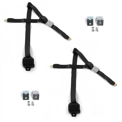 JP Wagoneer 1963 - 1991 Airplane 3pt BK Seat Kit w/Brackets-2 Belts