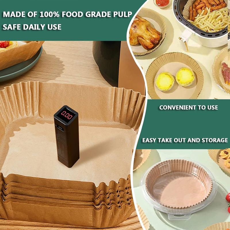 Air Fryer Disposable Paper Liner Square, 10 Inch Air Fryer Parchment Paper Liner