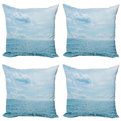 Ambesonne Nautical Theme Cushion Cover Set of 4 for Couch and Bed in 4 Sizes