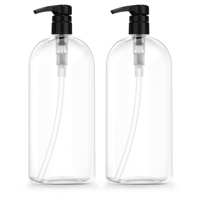 Empty Shampoo Bottles with Pumps, 32Oz/1Liter/Large, Bpa-Free, Lightweight (Medi