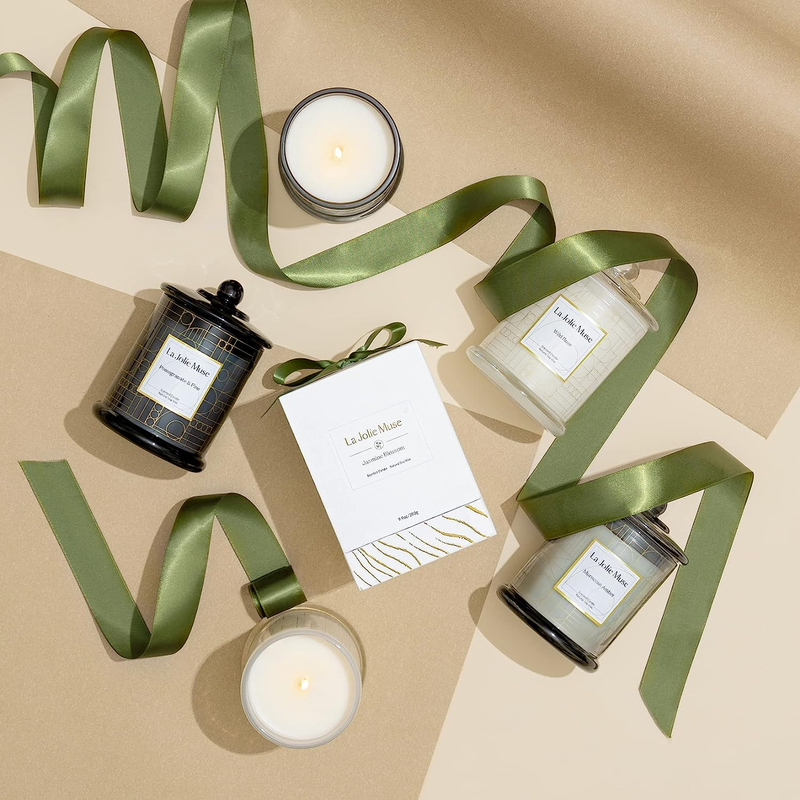Candles Gifts for Women, Candles for Home Scented, Jasmine Scented Candle with G