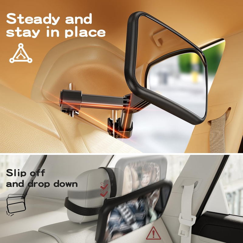 Baby Car Mirror for Baby Never Shake Newborn Essentials Baby Mirror for Car Seat